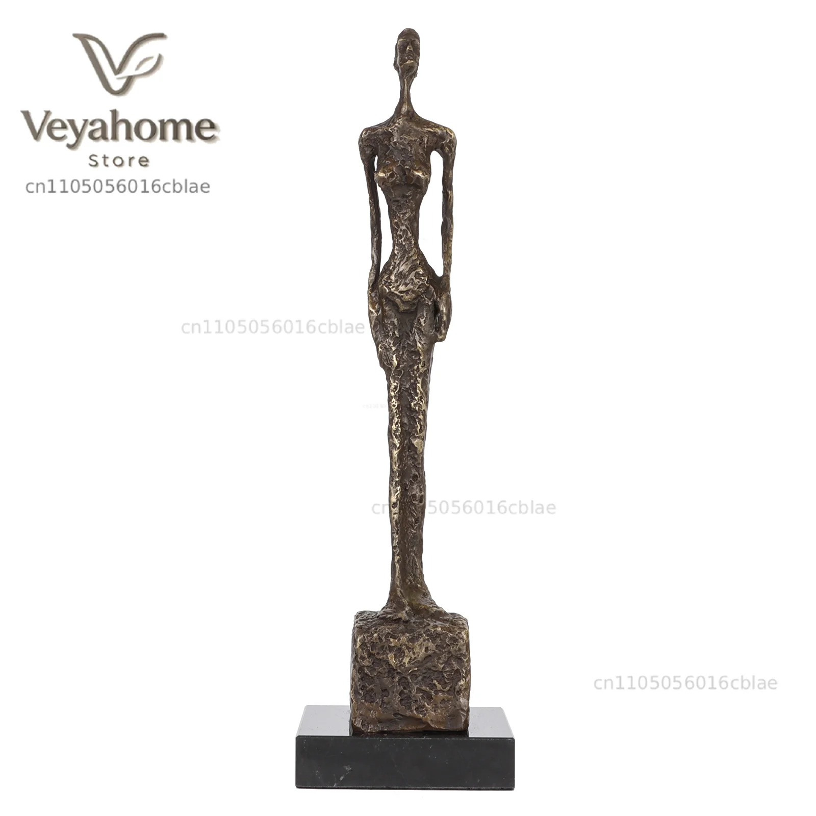 Bronze Standing Woman Skeleton Statue by Giacometti Famous Sculpture Art Handmade Replica for Home Decoration Collection 42cm