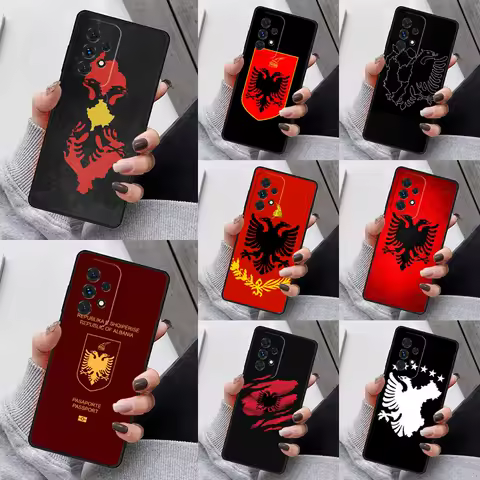 Albania Flag Protective Phone Case For Samsung Galaxy S23 S21 S20 FE S24 S22 Ultra Note20 S10 S9 S8 Plus A40 A52 A12 A13 A53