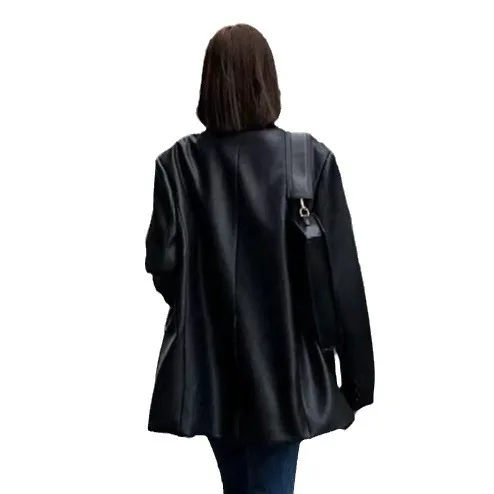 2024 Fashion New Genuine Leather Sheepskin Jacket High Quality Loose Leather Suit Jacket E39