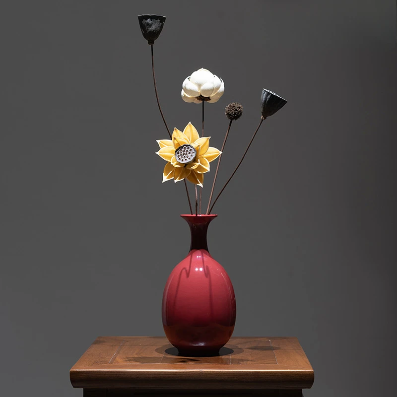 Simple Classic Chinese Vase Small Decoration Ceramic Handicrafts Tea Table Living Room Art Antique Decoration Japanese Ornaments