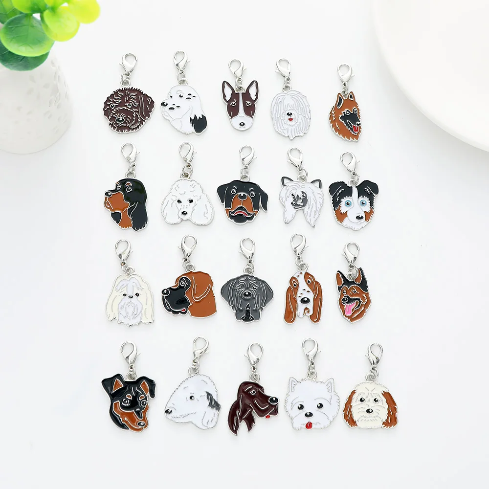 5PCS/LOT Enamel Cute Animal Dog Charm for Jewelry Making Bracelet Necklace Charms Accessories headset bag headphone