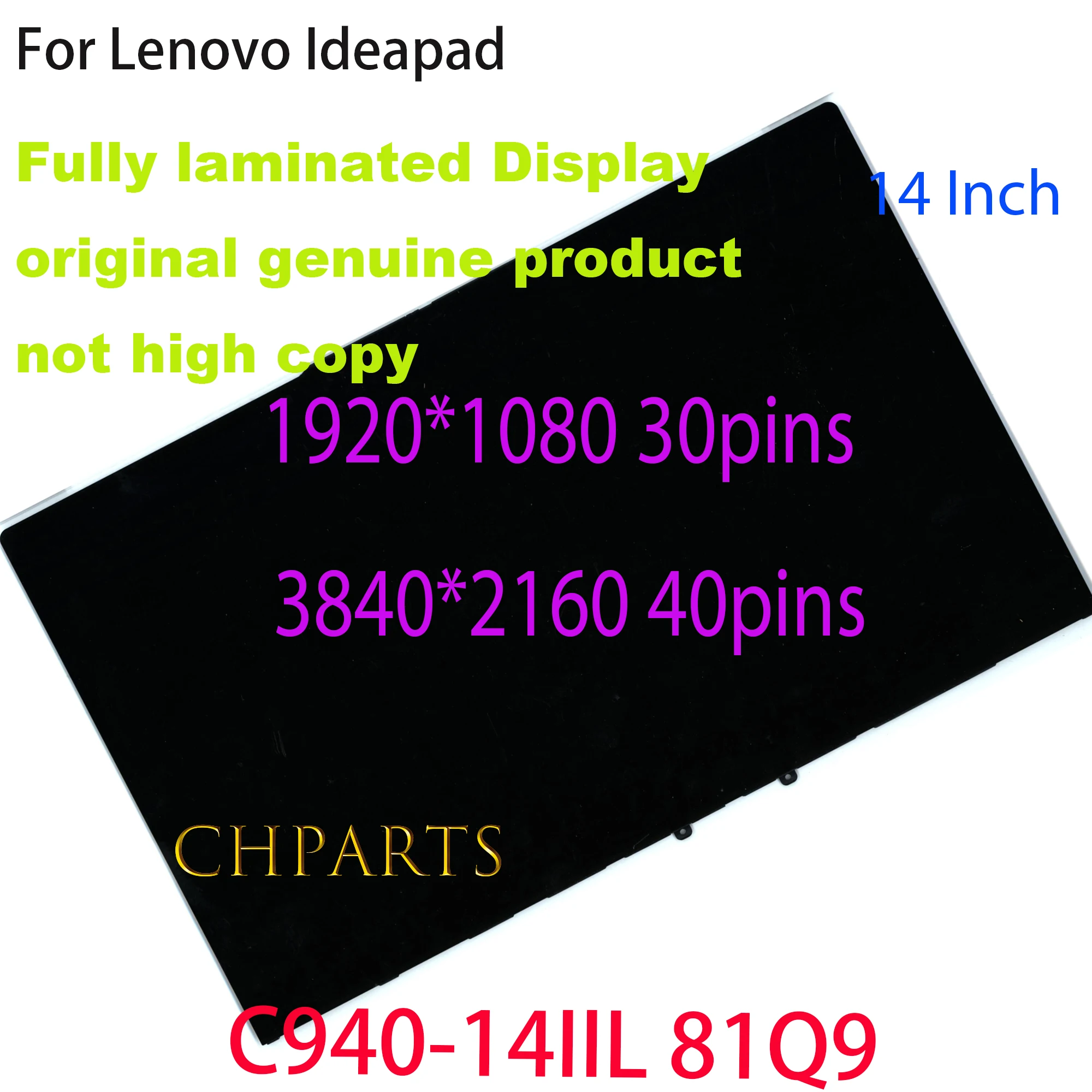 สำหรับ Lenovo โยคะ C940-14 C940-14IIL 81Q9 LCD แบบสัมผัส5D10S39596 5D10S39595เปลี่ยนจอแสดงผล