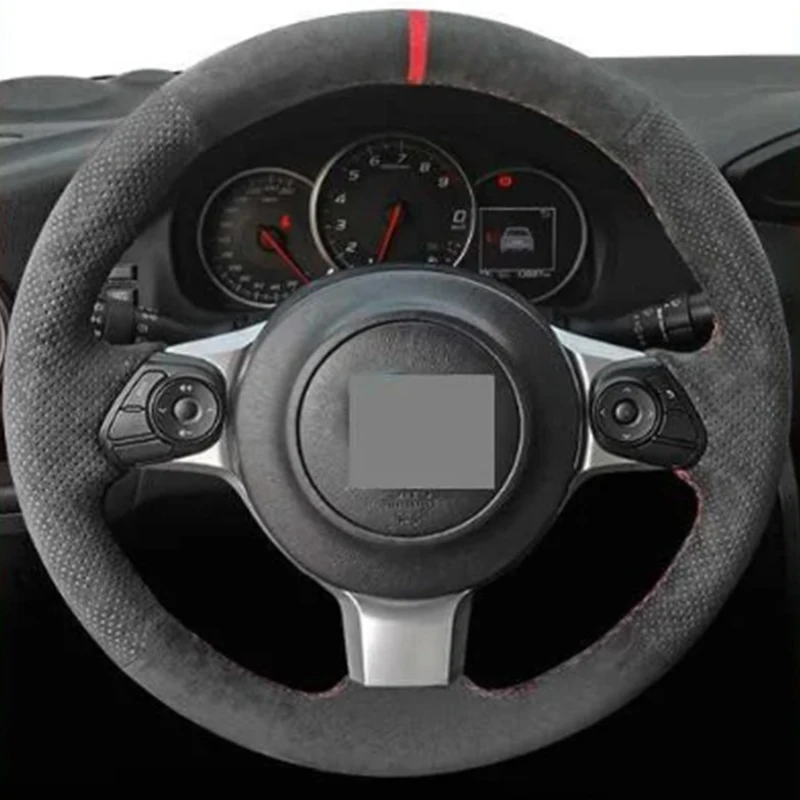 

Для Subaru BRZ 2016 2017 Toyota 86 2016-2020 Нескользящий замшевый чехол на руль автомобиля с ручной прошивкой