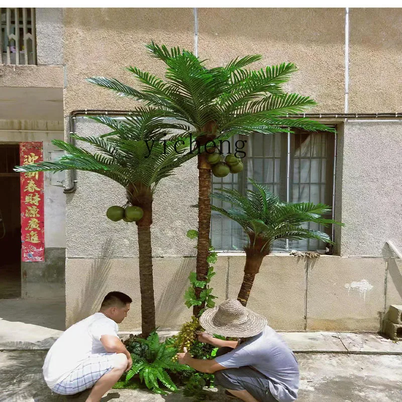 ZK Outdoor Simulation Coconut Palm Tree Tropical  Green Plant Decoration Mall Indoor and Outdoor Landscape Coconut Fairy Garden