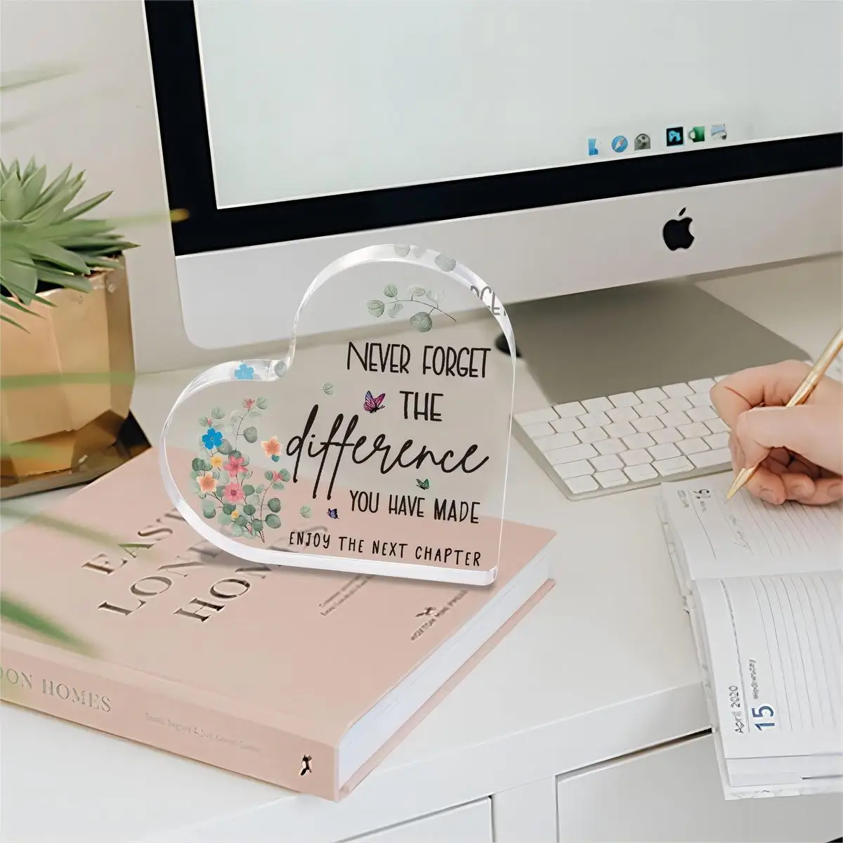 هدية شعار على شكل قلب للزملاء من الأكريليك ، ديكور مكتب مكتب ، تذكاري ، استقبال ، هدية وداع #5