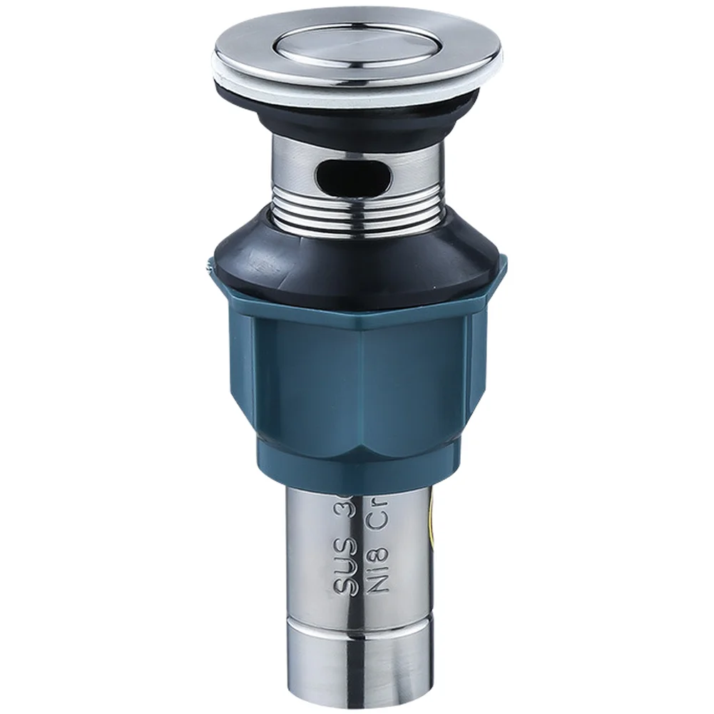 304 Stainless Steel Flip Plate Basin Drain Short Water Sink Drainer No Glue Washbasin Sink Pop-Up Bounce ABS Leak-Plug