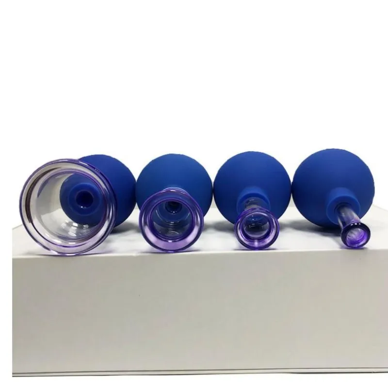 Rubber Head Glass Vacuum Cupping Cups Family Body Massage Suction Cans Home Health Care Tools Chinese Vacuum Therapy