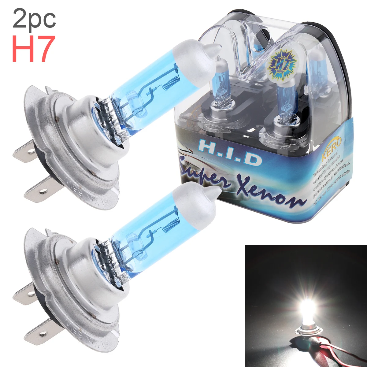 

2pcs 12V H7 Car Headlight Bulb Halogen Lamp Super Bright 55W 6000K White Light Auto Front Fog Light Bulb