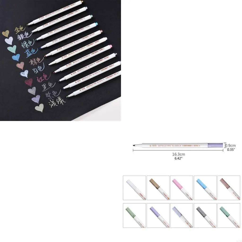 

10 цветов для сверхтонкой ручки для рисования, красивая эпоксидная смола, перманентный маркер, ручка для рисования, ручка для