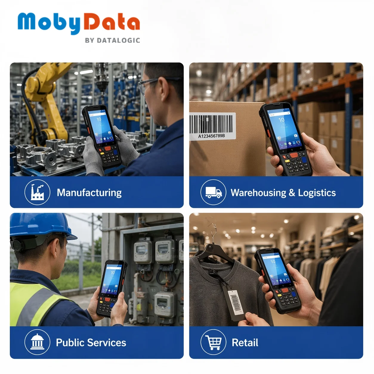Mobydata SA88 Rugged Stock Handheld Pdas Android 14 Wireless 2D Barcode Scanner Module Inventory Terminal