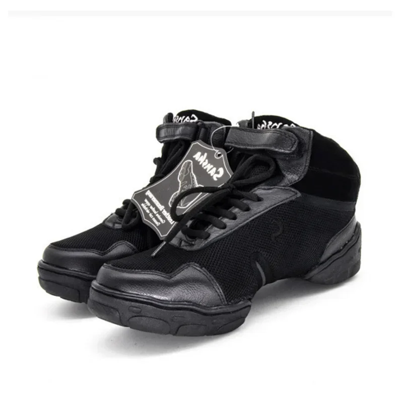 Chaussures de danse de sport en cuir véritable, semelle souple, respirantes, montantes, Jazz, Salsa, baskets de danse modernes pour femmes et hommes, taille 36-45 # 1 # W.