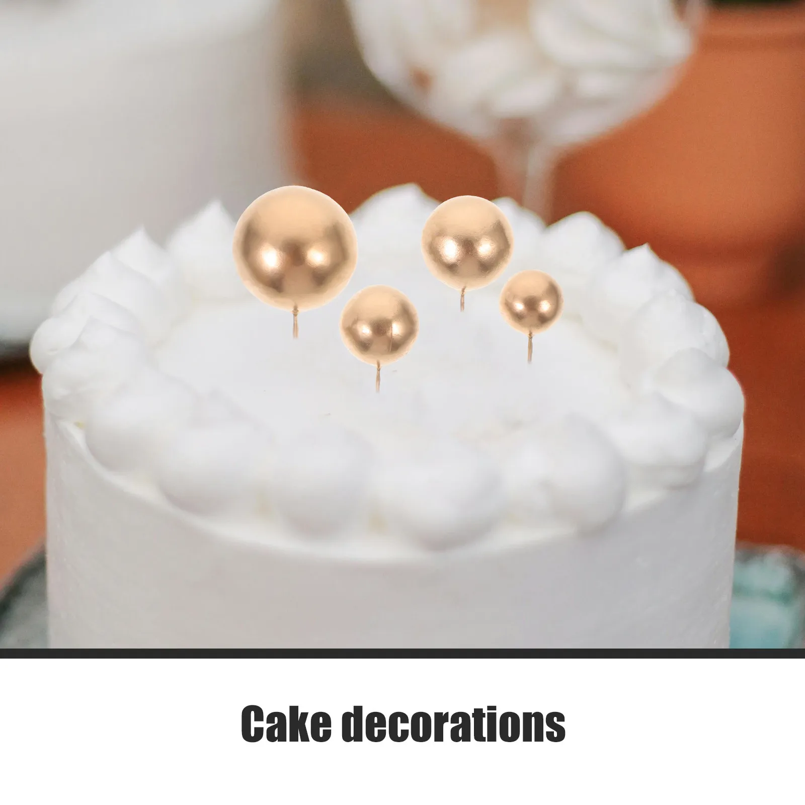 20Pcs Cupcake Toppers Birthday Cake Decorations Ball Shaped for Dessert Party Decoration Festival Baking Accessories