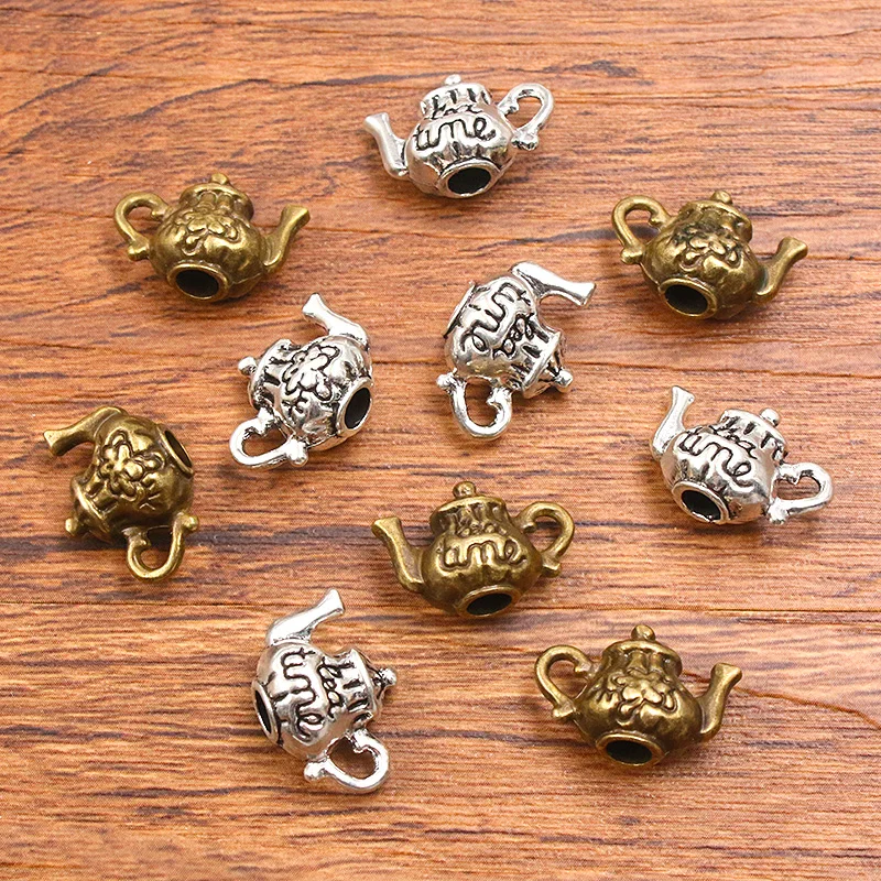 10PCS 12X16mm 2 Color Daily Necessitie Charms Teapot Pendant Jewelry Metal Alloy DIY Necklace Bracelet Earrings Handwork Marking