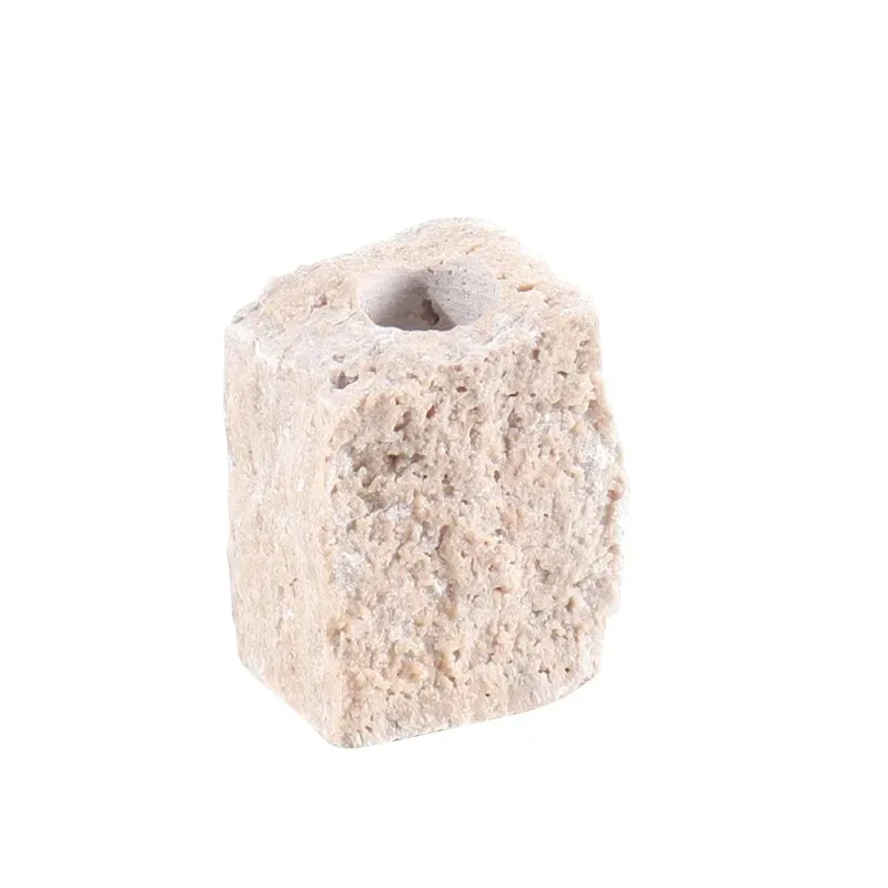 

Modern light luxury natural marble travertine candlestick ornament, creative decoration of living room dining table and coffee