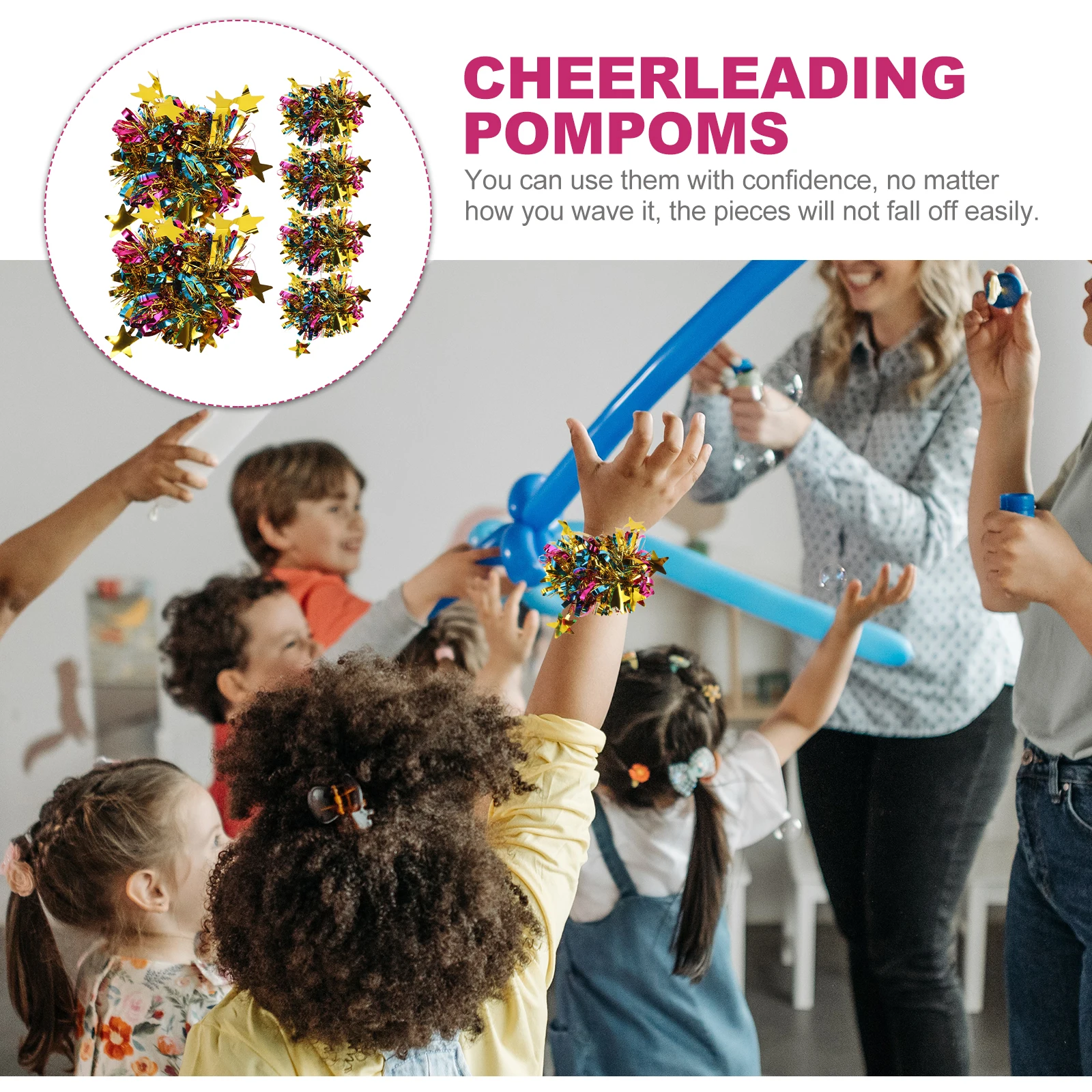 

6 Pcs Wrist Flower Sequins Cheerleader Pompoms Bulk Cheerleading Sports The Pet Hand Flowers Stuff Child