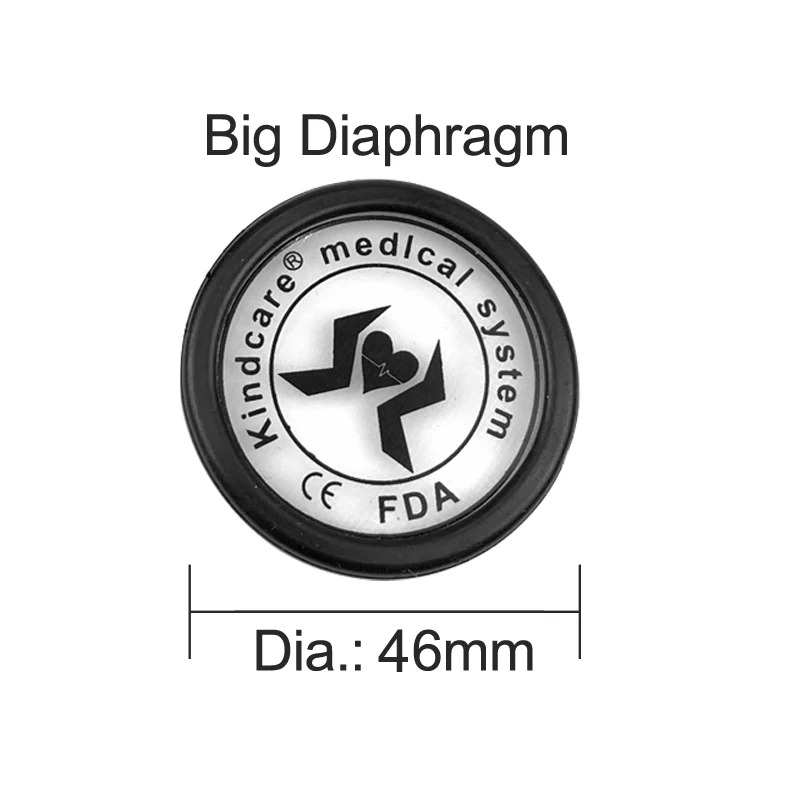 Medical Stethoscope Spare Parts Replacement Rim Accessories Diaphragm with Rim Assembly Kit Black for Kindcare Stethoscope