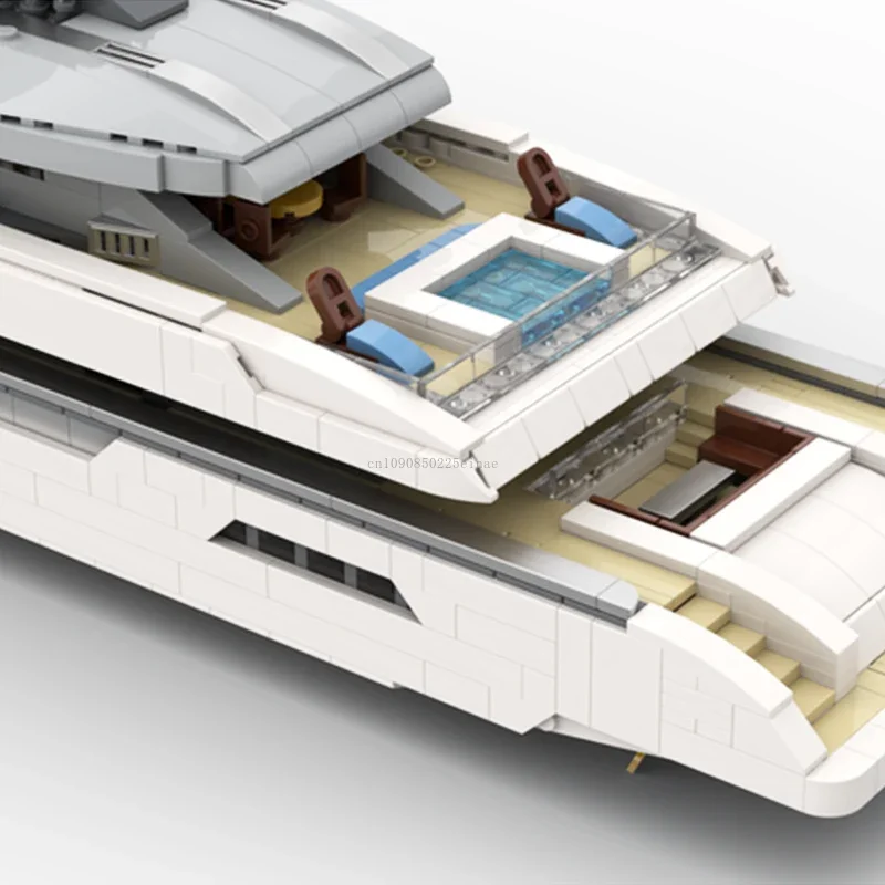 Moc 2977 قطعة ميدي مقياس يخت اللبنات سفينة حربية نموذج الطوب التقني مجموعة الجمعية الإبداعية الاطفال لغز نموذج Xma الحاضر