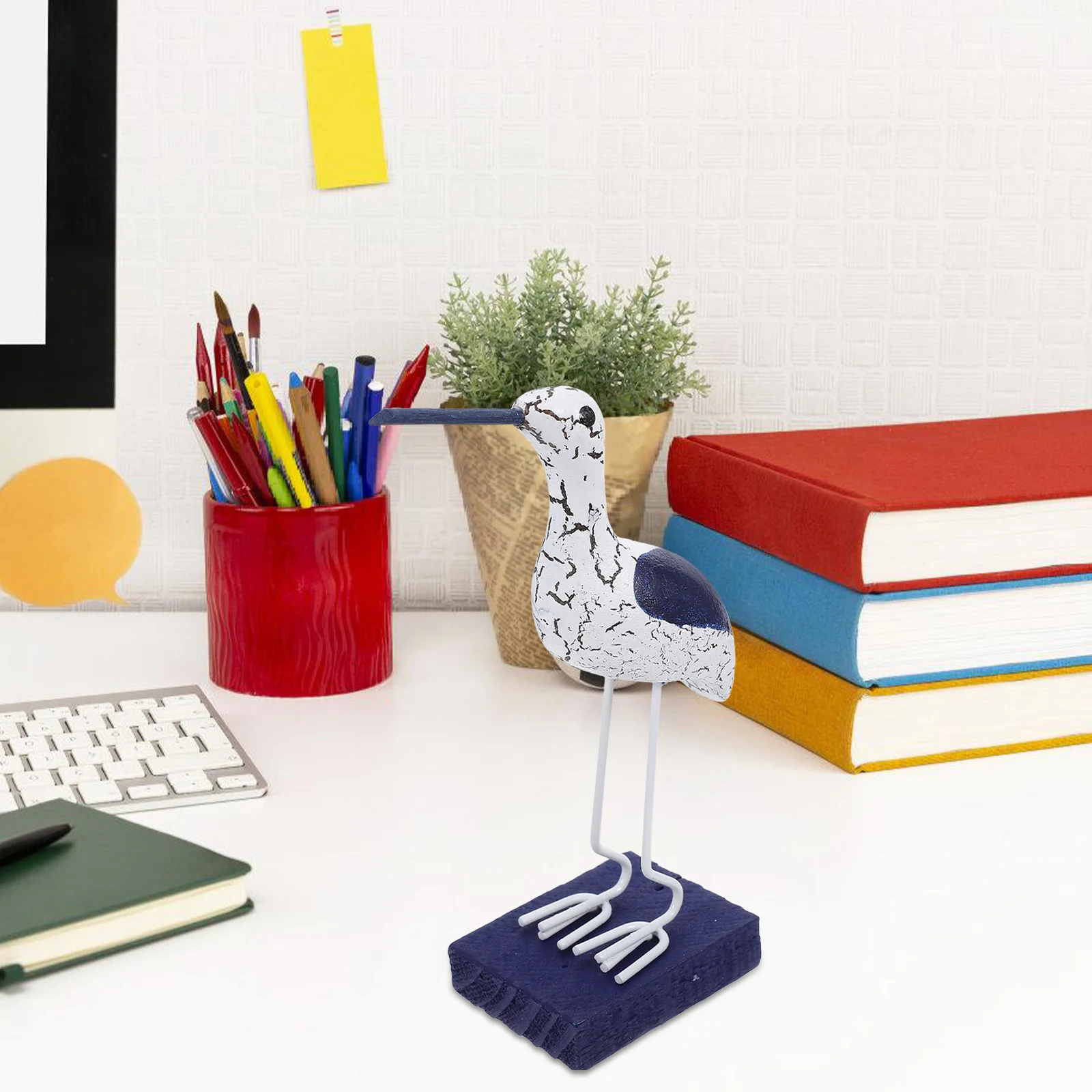 

Mediterranean Style Wooden Bird Sculpture Handcrafted Seagull Decor for Indoor Outdoor Use Small Coastal Home Office Desk Garden