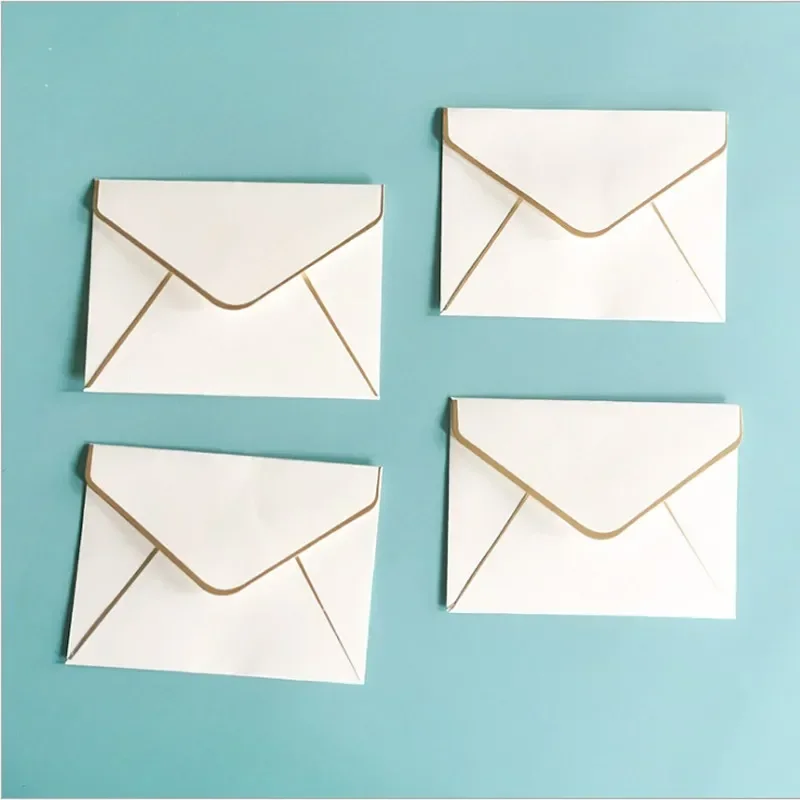 10pcs Vintage White Bronzing Blank Pearl Paper Envelopes Wedding Party Invitation Envelope Greeting Cards Gift Thank You Cards