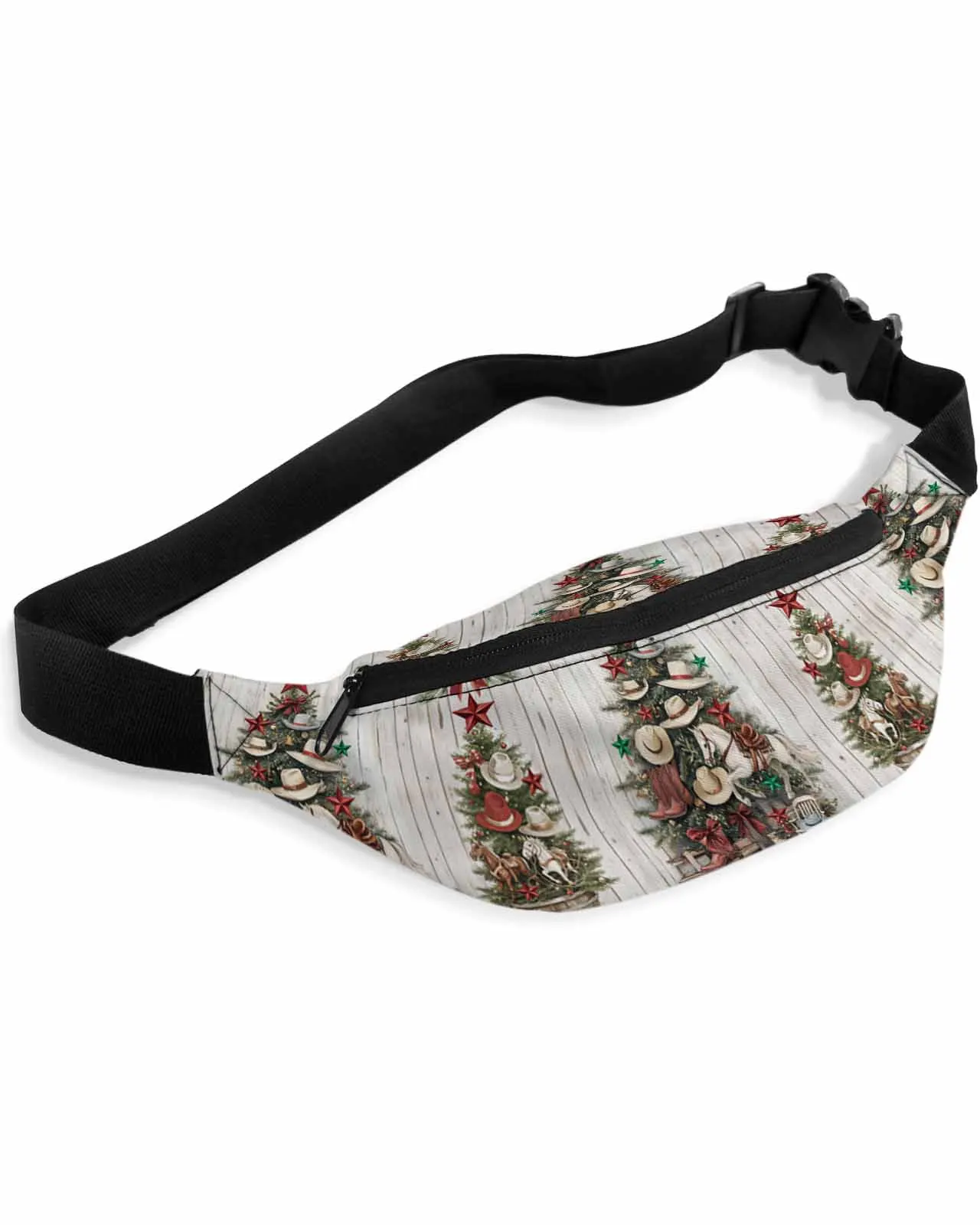 Christmas Tree Western Farm  Men Women Waist Bag Fanny Pack Phone Belt Bag Wallet Pouch Waterproof Banana Hip Bags