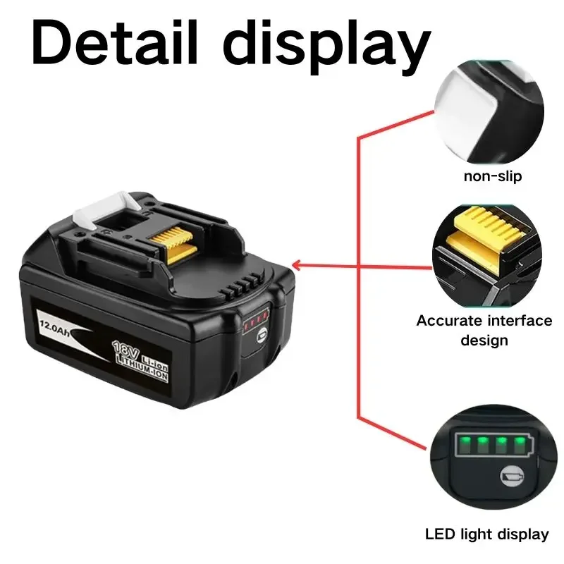 For Makita 18V Rechargeable Battery 18650 Lithium-ion Cell Suitable For Makita Power Tool BL1850 BL1860 BL1830LXT400Tool battery