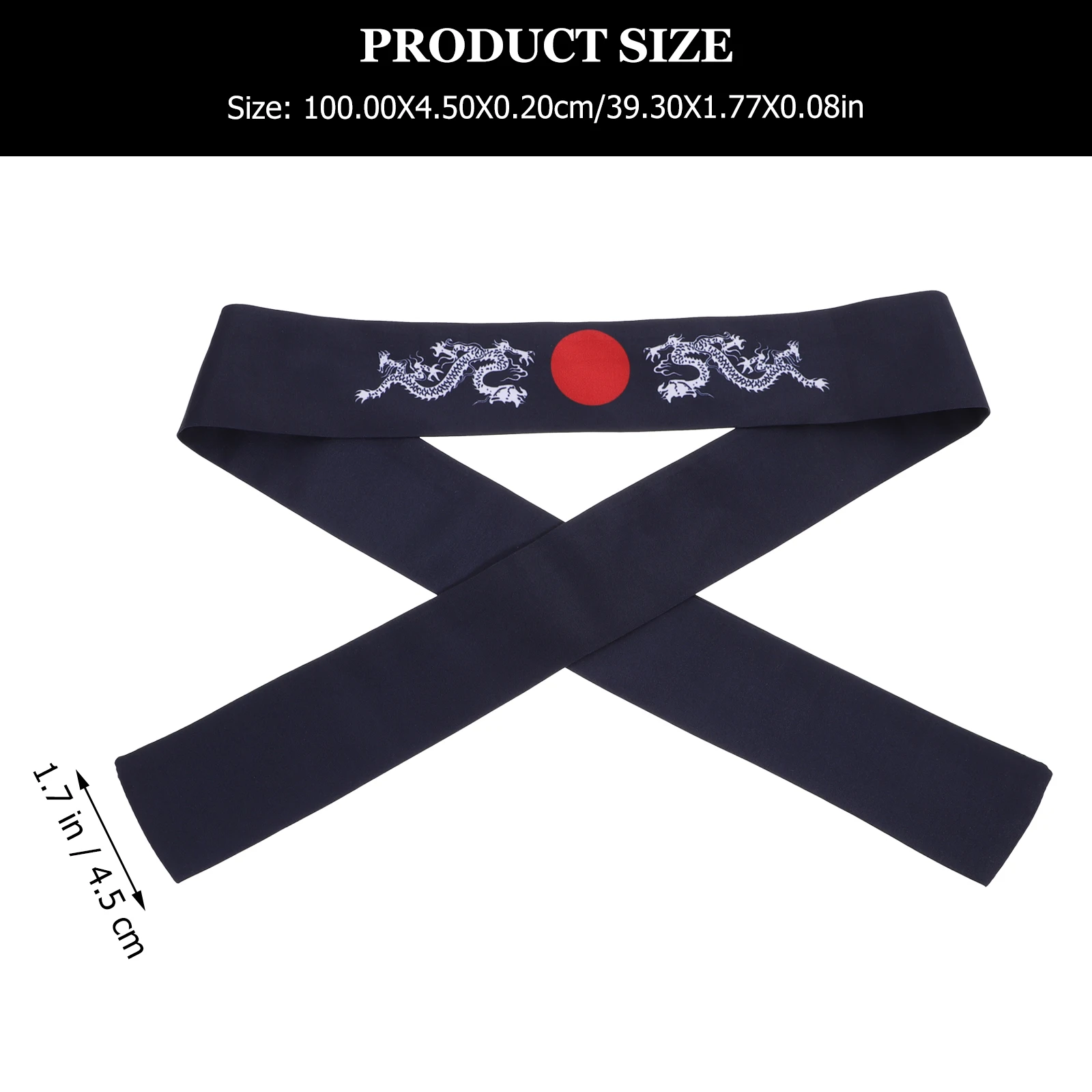 2 قطعة عقال ياباني بوشيدو التنين نمط الرياضة ممارسة الطبخ المطبخ دائم عرق الفرقة اليابانية عقال