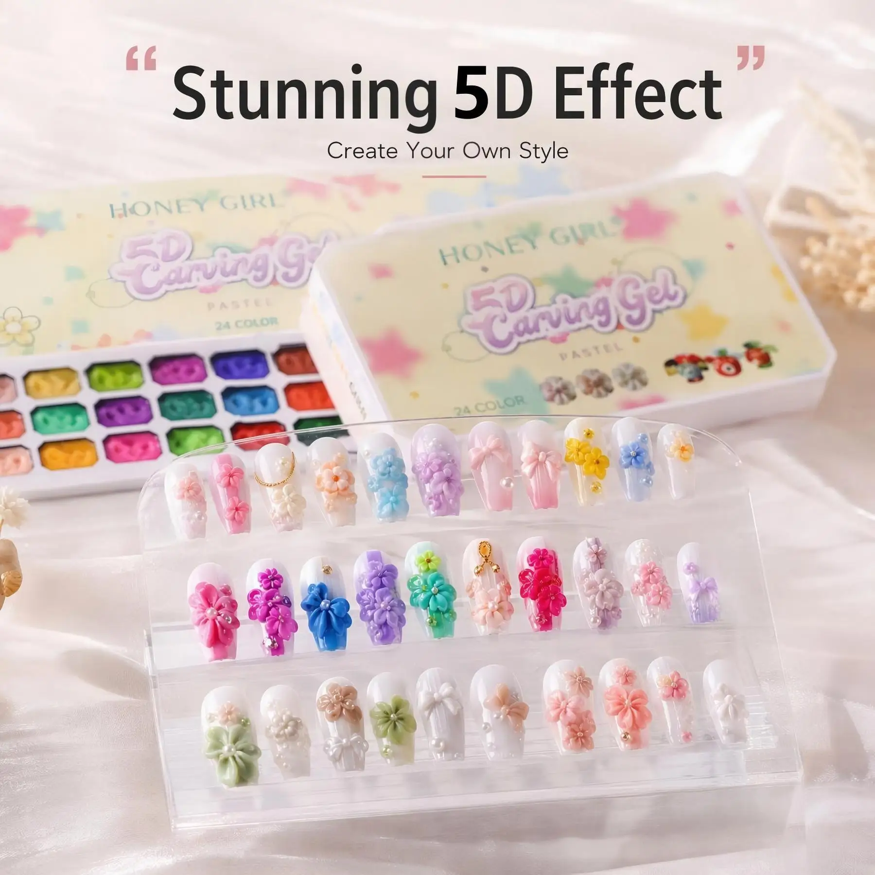24色の彫刻ジェルネイルポリッシュ-diy-プラスチシン-uv-led-ジェル-ニス-3dモデリング-スカルプチャージェル-ラッカー-ネイルアートデザイン用