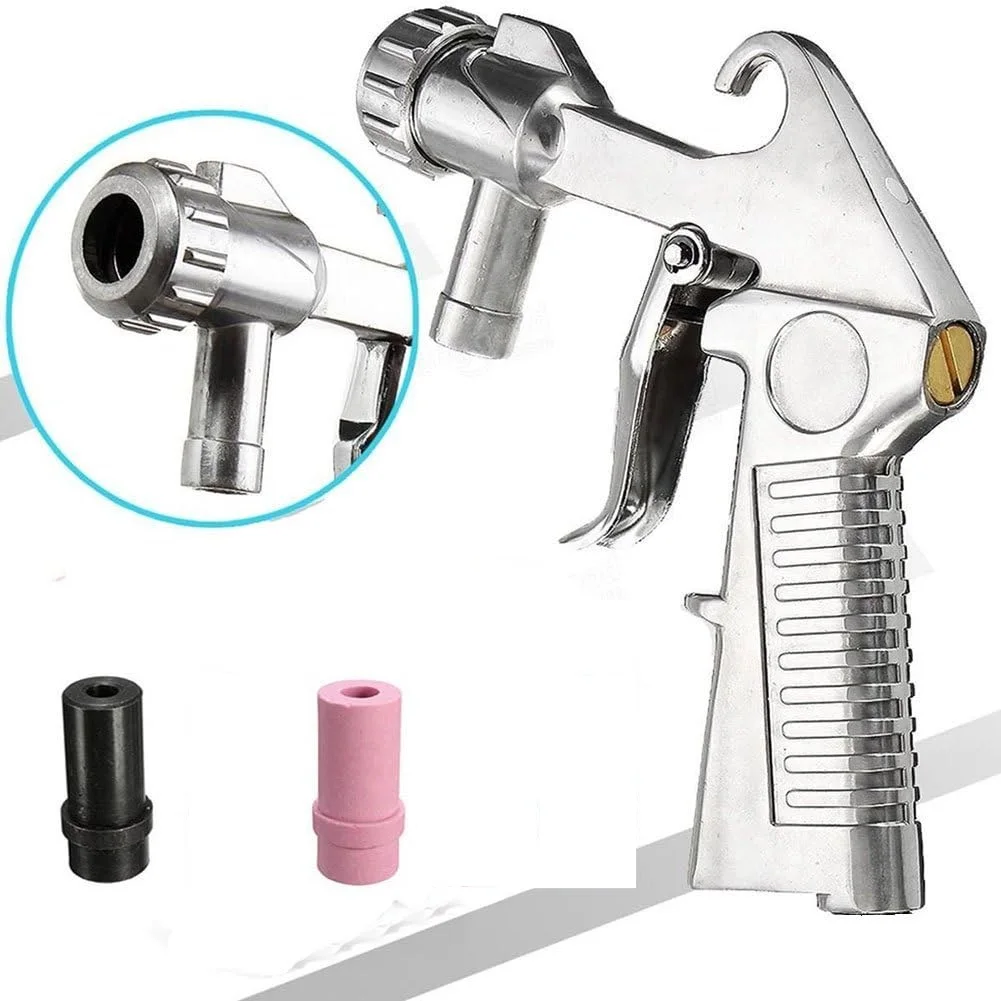 مجموعة مسدس السفع الرملي الاحترافية مع محول هواء، إزالة فعالة للصدأ وإعداد السطح لخزائن الانفجار