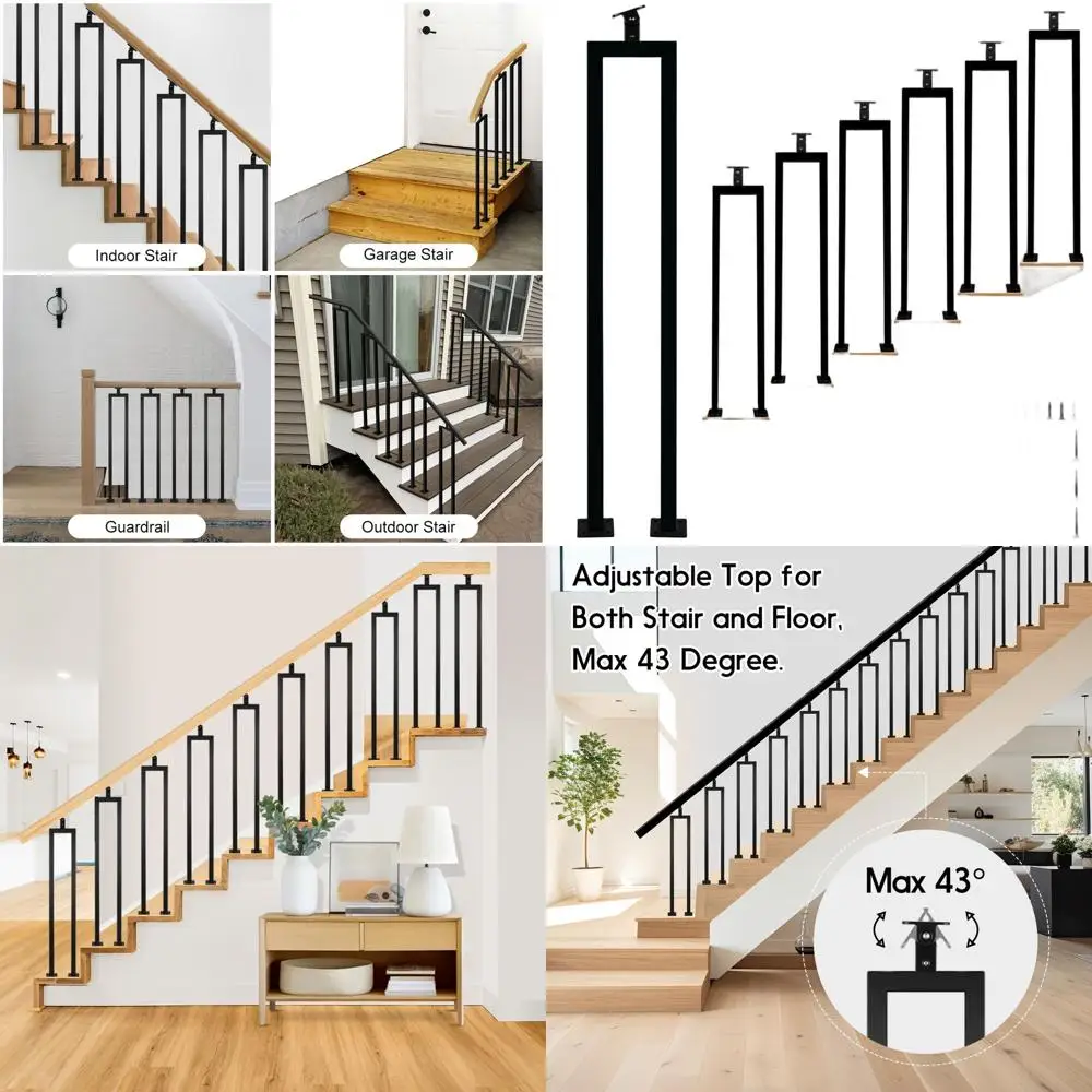 

36 Adjustable Top Bracket Stair Balusters for Interior Staircases and Handrails