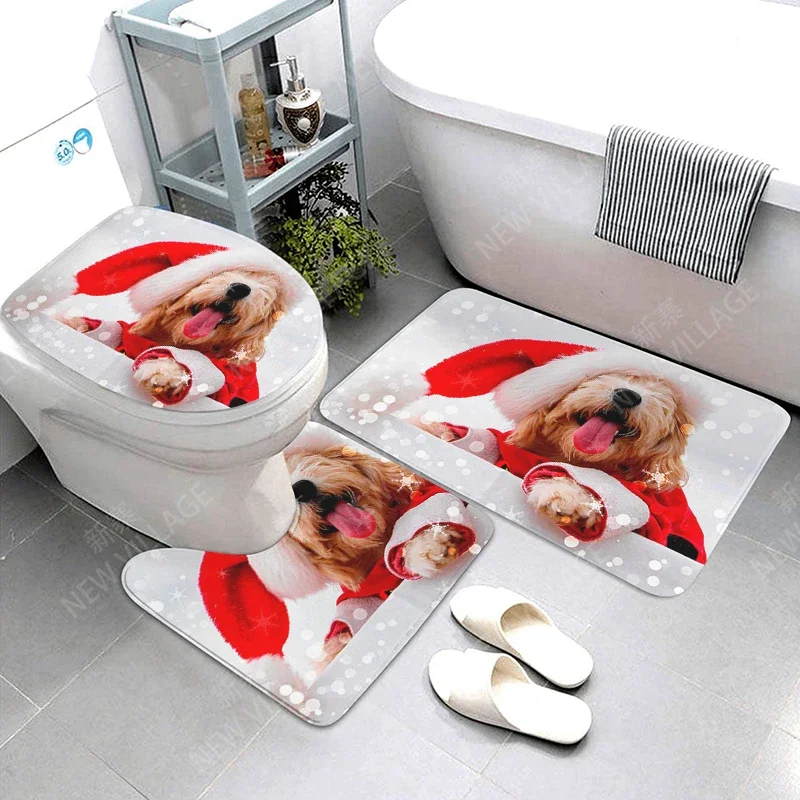 home bathroom floor mats Christmas animals Bath Foot mat modern bathroom accessories rug Toilet mat Bathtub anti-slip carpet