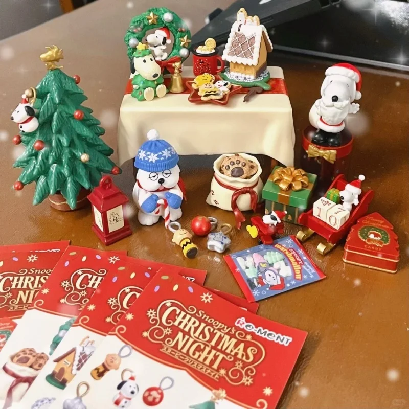 Originale Re-ment Notte di Natale Figura Padre Natale Scena della stanza familiare Kawaii Action Figure Collezione Ornamenti Modello