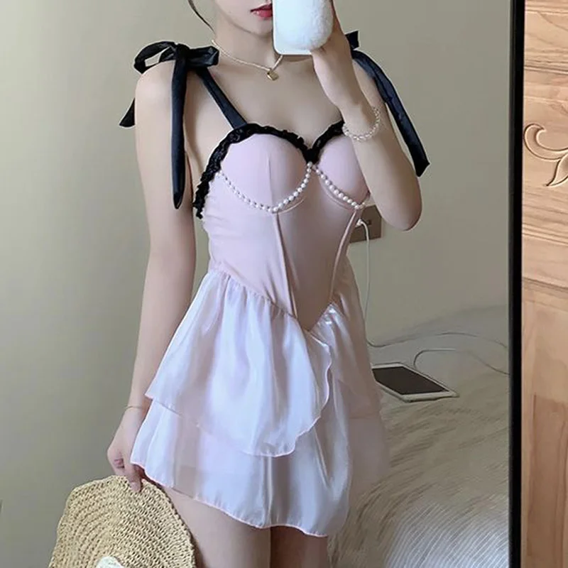 2023 New Summer Fashionable Foreigner Nail Beads Age Reducing Ruffle Edge High Waist Strap Adjustable One Piece Skirt Swimwear