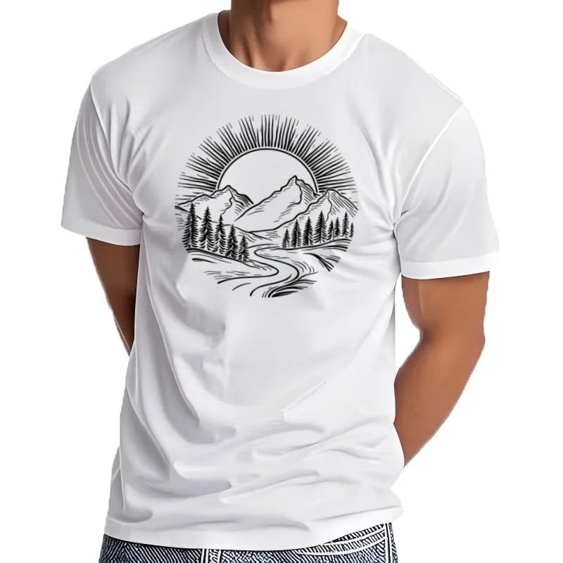 Camiseta gráfica para hombre y mujer, prenda de vestir, para exteriores, senderismo, acampada, naturaleza fresca, Verano