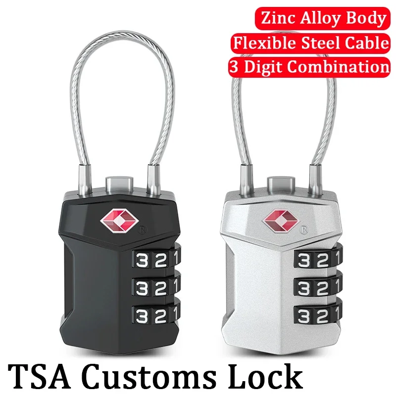 

TSA Lock for Luggage Backpack Padlock Code Combination Travel Suitcase Trip Customs Anti-theft Security Password High Door Bag