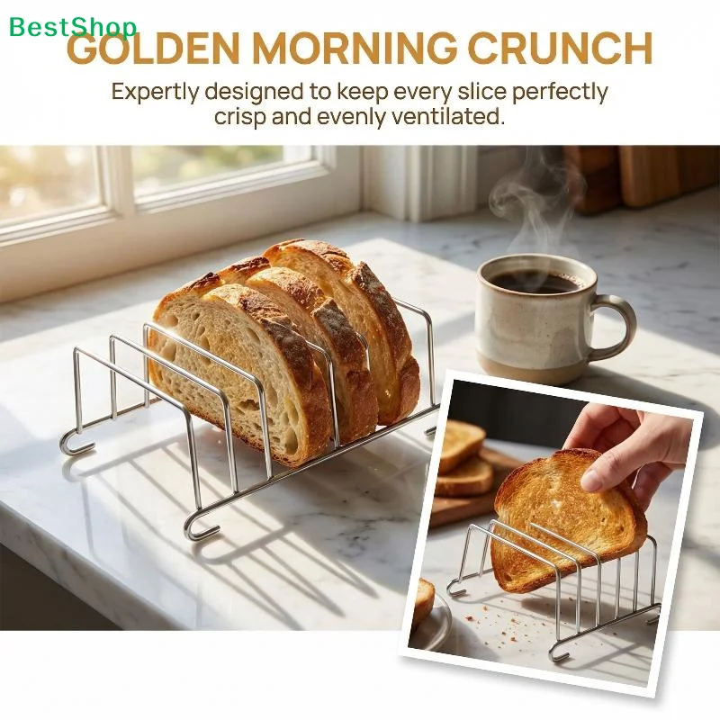 ✍Air Fryer Toast Rack, Stainless Steel Bread Holder for Air Fryer, Oven & Microwave, Heavy Duty Food Cooling Trivet - view 6