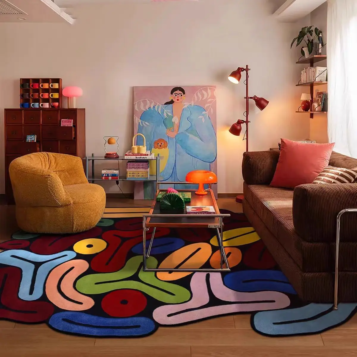 Modern Abstract Geometric Living Room Large Size Carpet Decoration Bedroom Antiskid Washable Bedside Mat High-end Study Area Rug