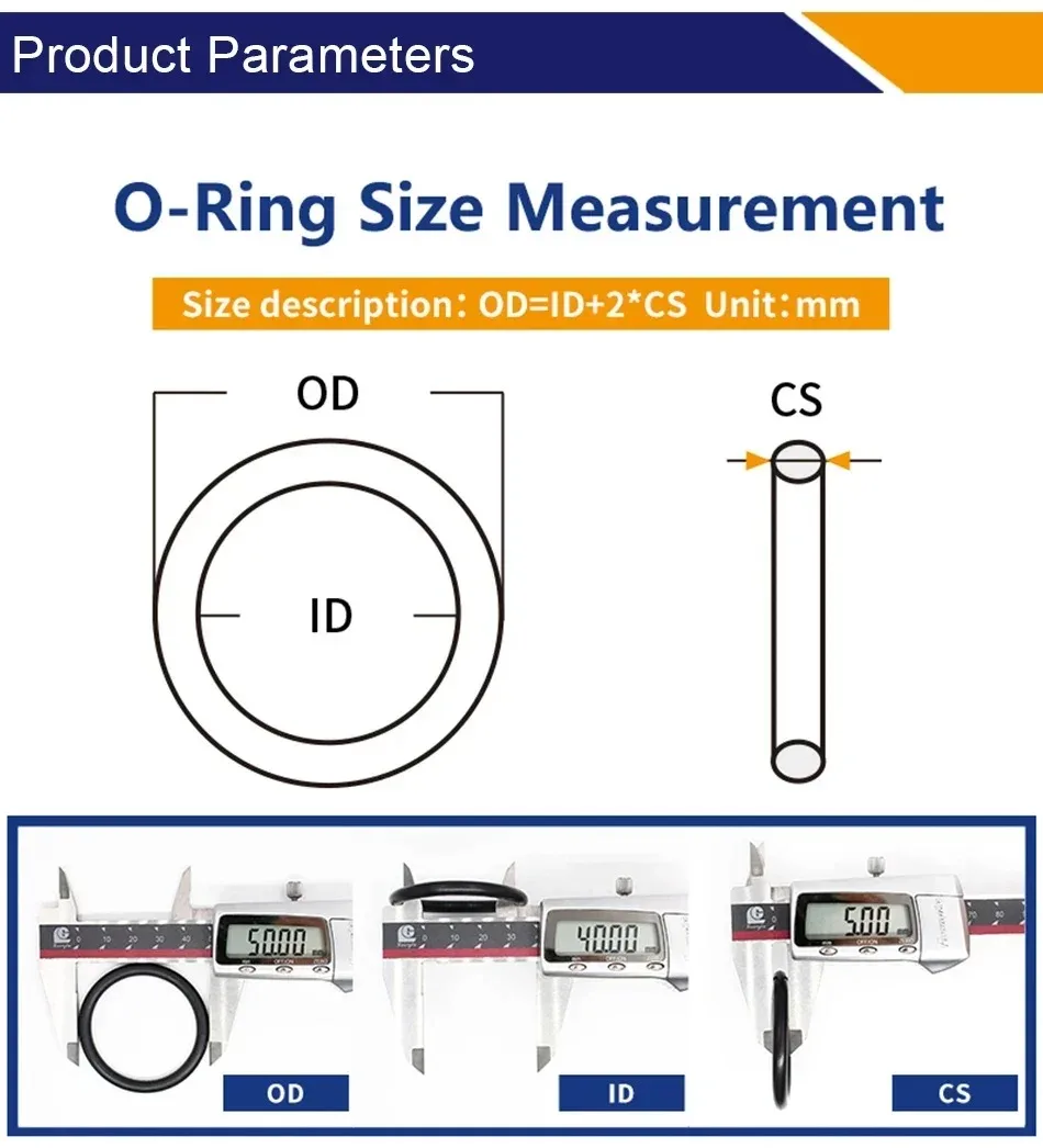 Dicke CS1,8mm Schwarze FKM Fluorkautschuk O-Ringe Dichtungen Unterlegscheiben Temperaturbeständig Verschleißfest O-Ring – Detail 2