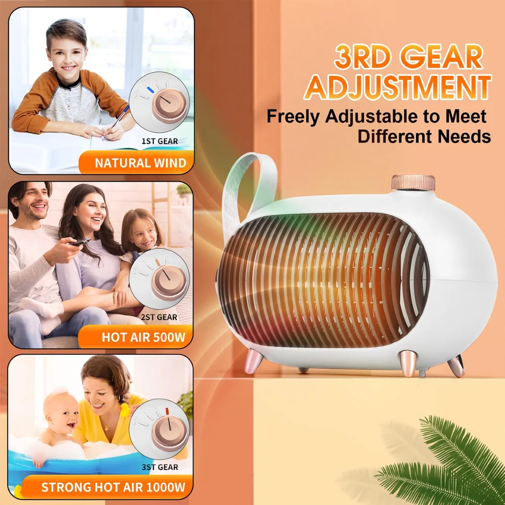 Heater For Home Electric Heater Warm Blower Fan Portable Radiator Warmer Machine For Winter Bedroom Heating Overheat Protection