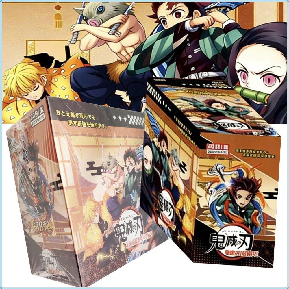 

Anime Demon Slayer Collection Cards for Kids Agatsuma Zenitsu Hashibira Inosuke Handsome Suit Party Rare Cards Special Toy Gift