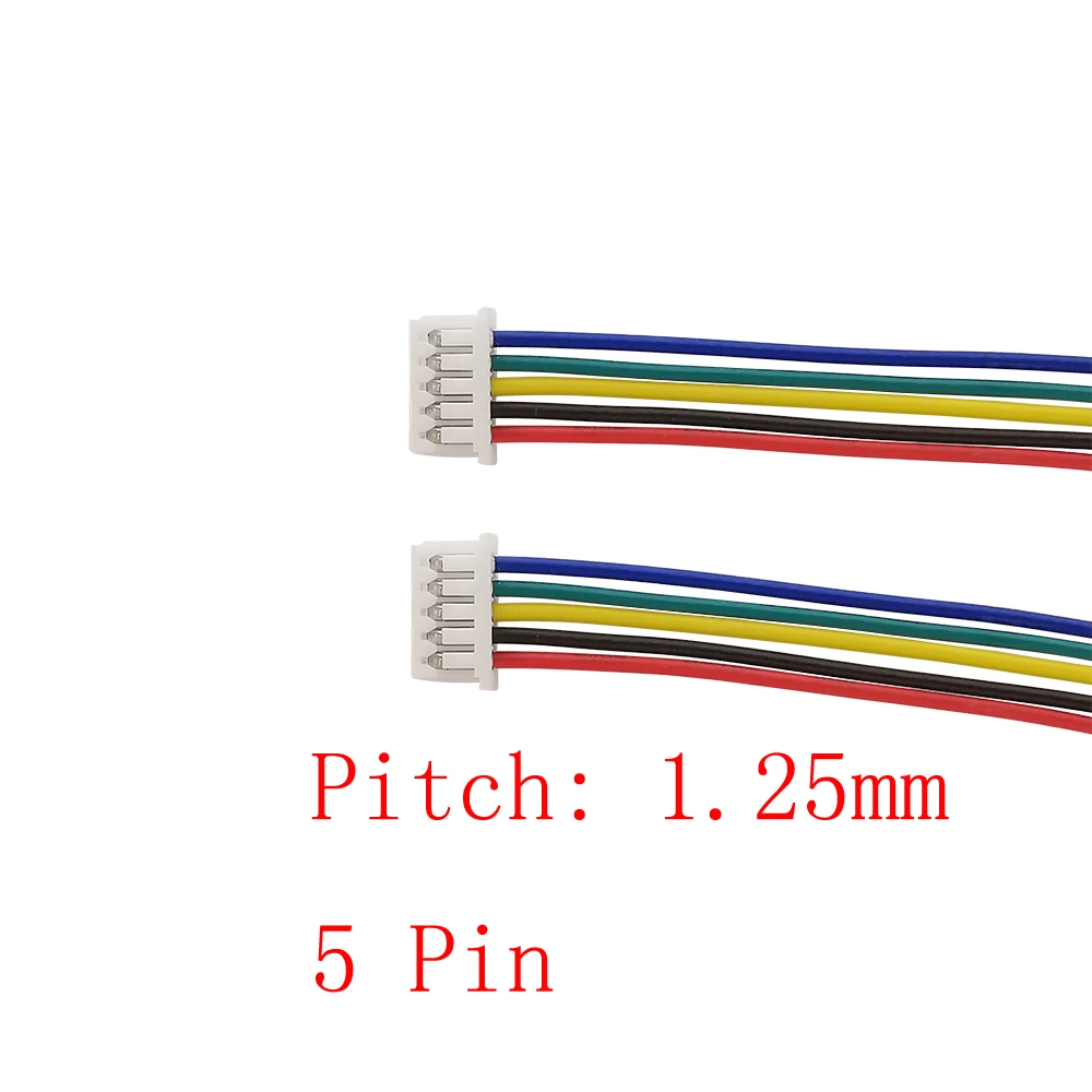 1500Pcs JST 1.25mm 5Pin 30CM Connector Wire