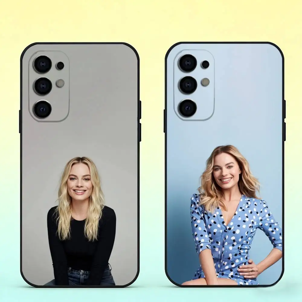 Actor M-Margot Robbie Phone Case Black Silicone Soft For Samsung S25,S24,S21,S22,S23,S30,Ultra,S20,Plus,Fe,Lite