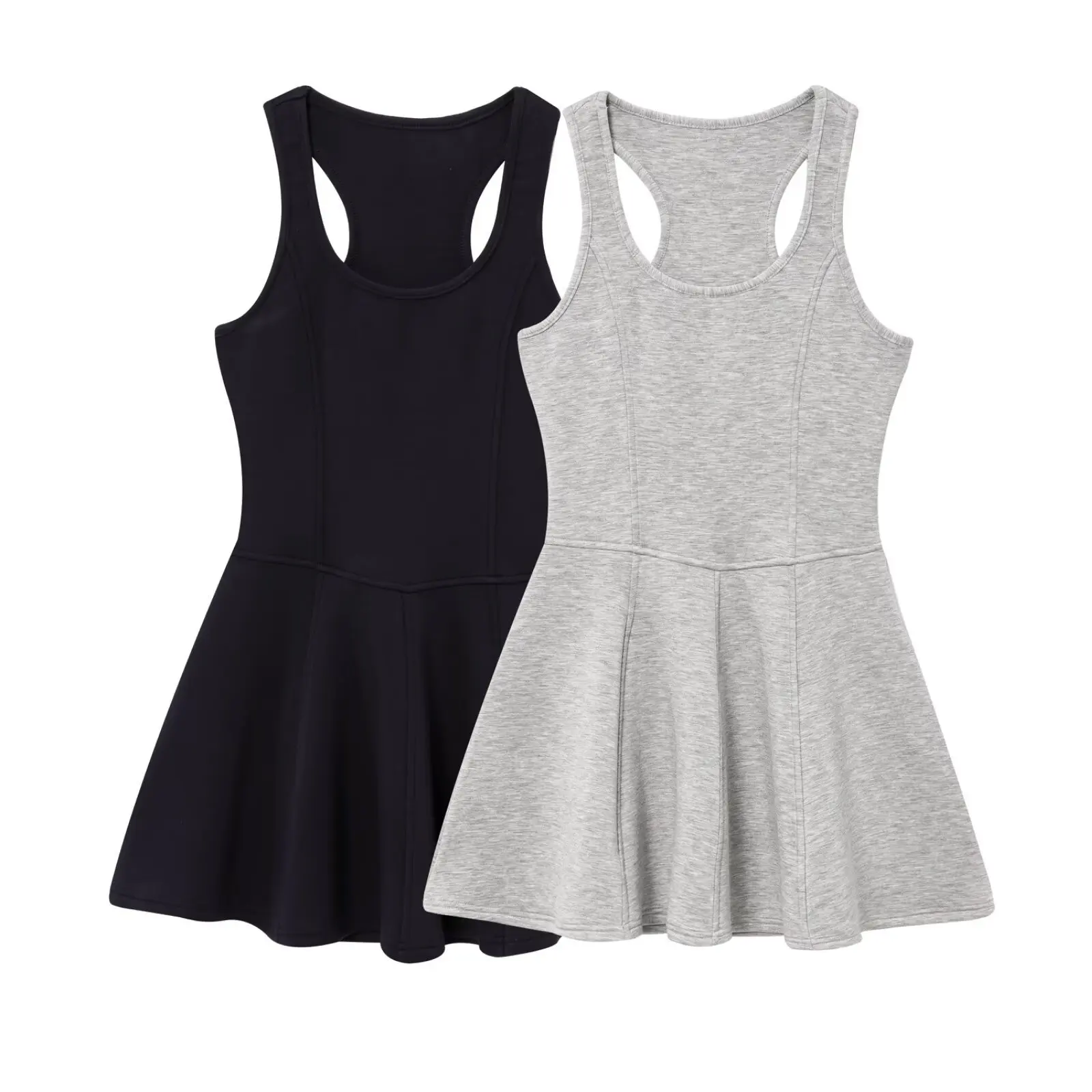 Couche spatiale en coton a-ligne gilet sans manches robe courte été nouvelles femmes mince col rond a-ligne sans manches débardeur robe courte