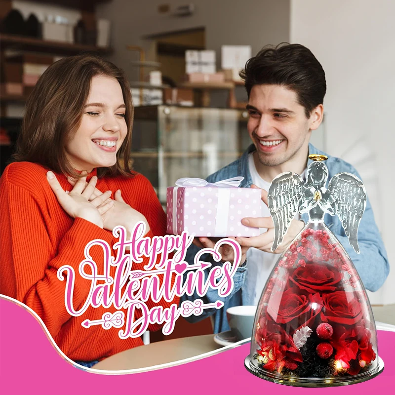 Led eterno rosa flor capa aniversário dia das mães aniversário presente de ação de graças quarto mesa decote para menino e menina