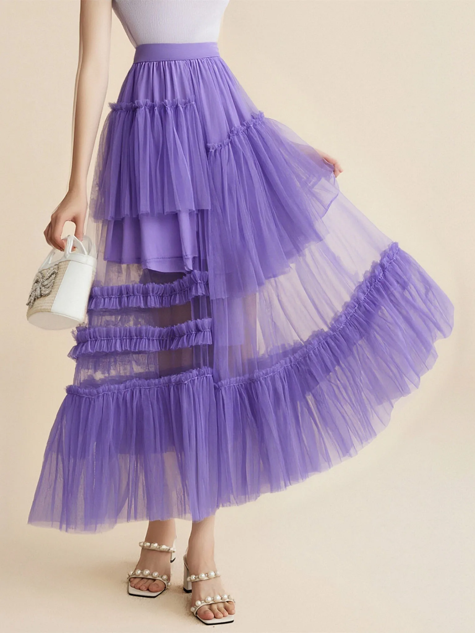 تنورة نسائية هاراجوكو جمالية سوداء على الطراز القوطي ميدي شبكية طويلة تنورة حلوة غير منتظمة مكشكشة على شكل كعكة Cyberpunk Emo تنانير حفلات الأميرة الجنية