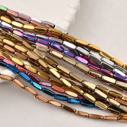 3x9mm Black Gallstone Hematite Cylindrical Loose Beads Color Electroplated Loose Beads for DIY Jewelry Charm Bracelet Necklace