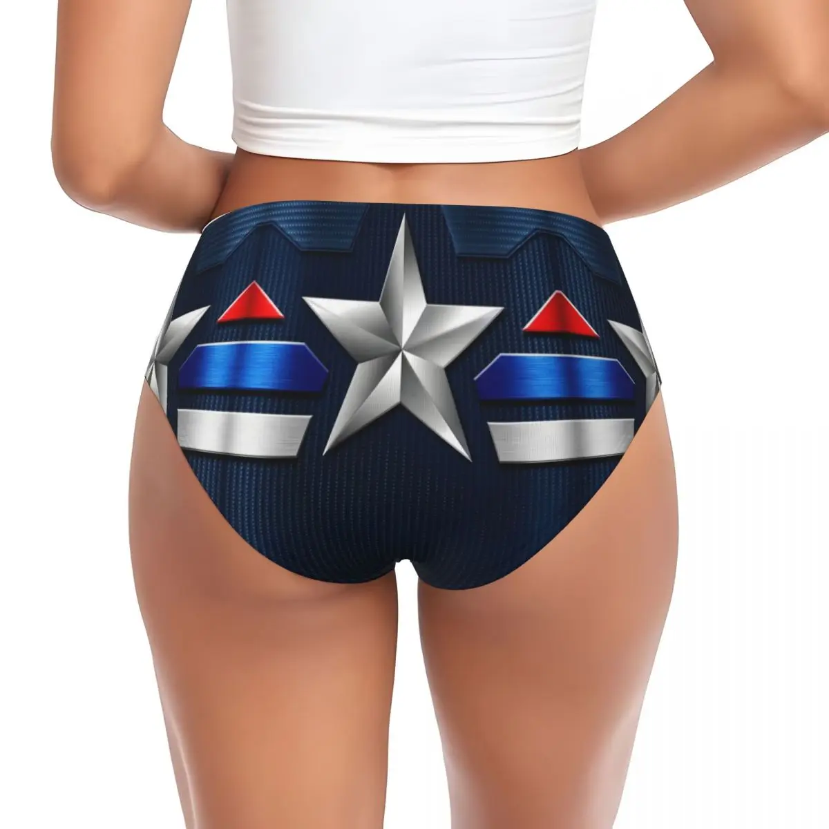 Женские короткие трусики с изображением Капитана Америки в стиле аниме, женское дышащее классическое нижнее белье, трусы