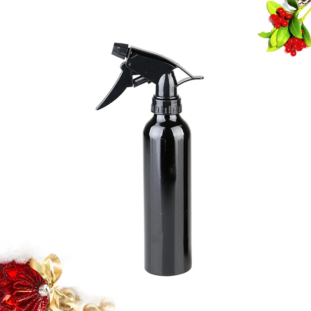 Botella pulverizadora de aleación de aluminio negra de 250ML, pulverizador de agua vacío para salón, atomizador de niebla recargable, dispensador multifuncional también