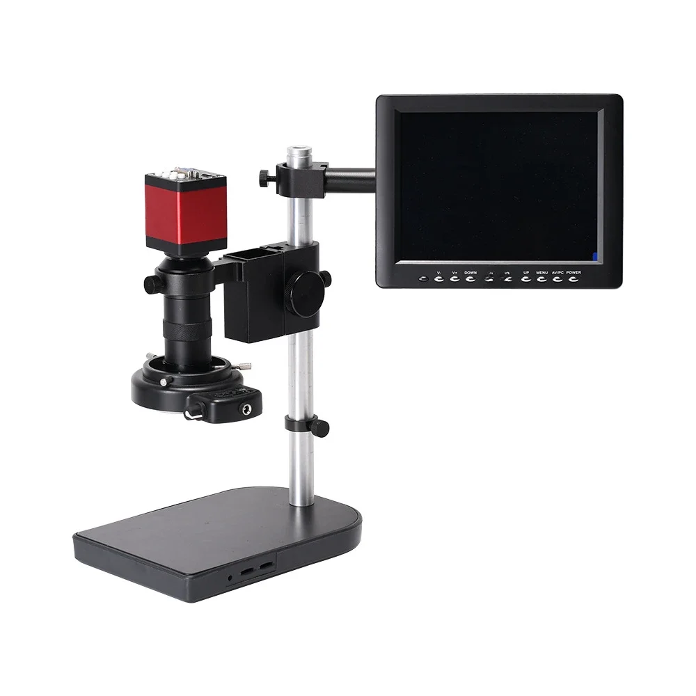 

13 million HDMI VGA industrial camera electron microscope 130 times lens head 8 inch screen