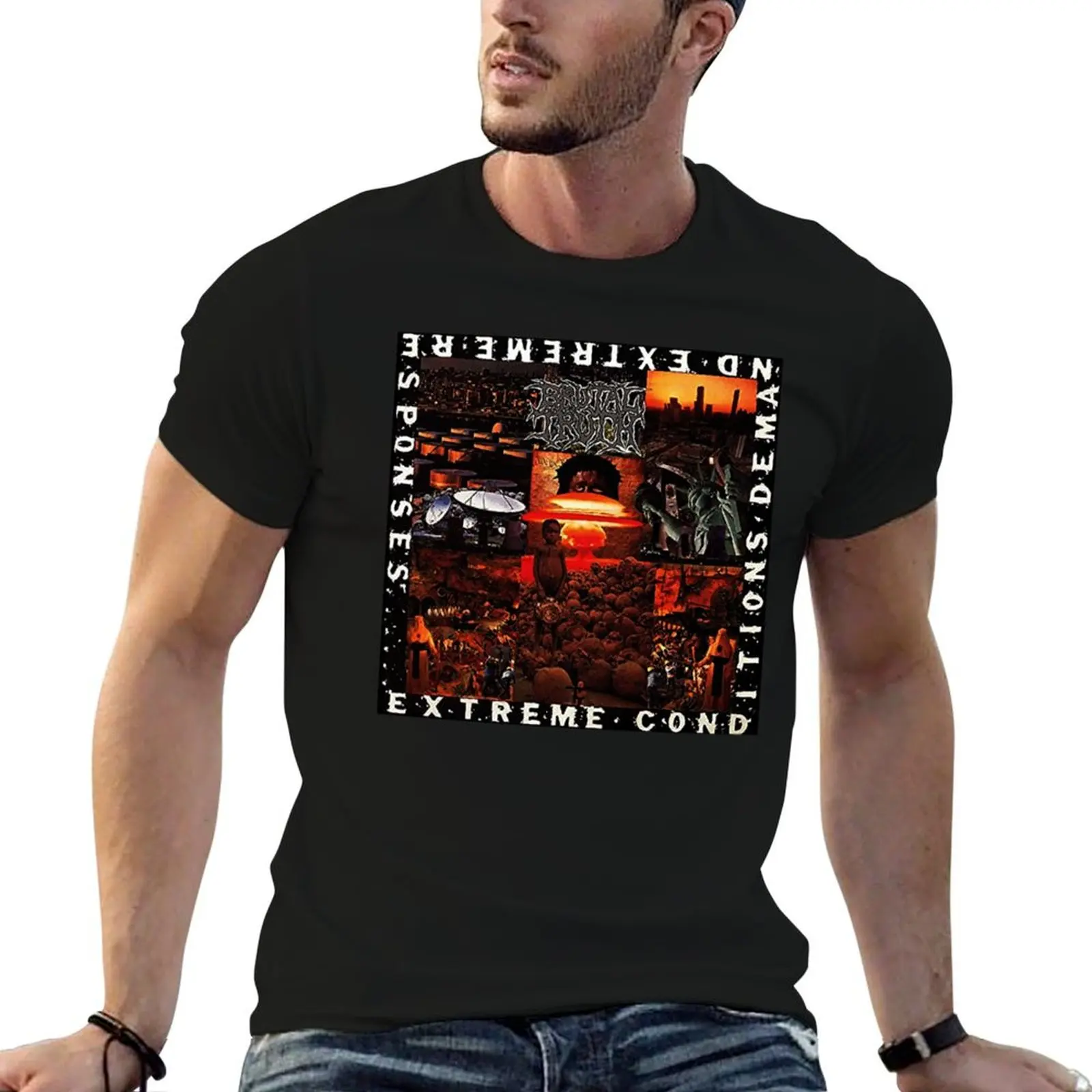 T-shirt pour homme, coupe ajustée, luxe, pour conditions extrêmes, réponses extrêmes, Brutal Truth