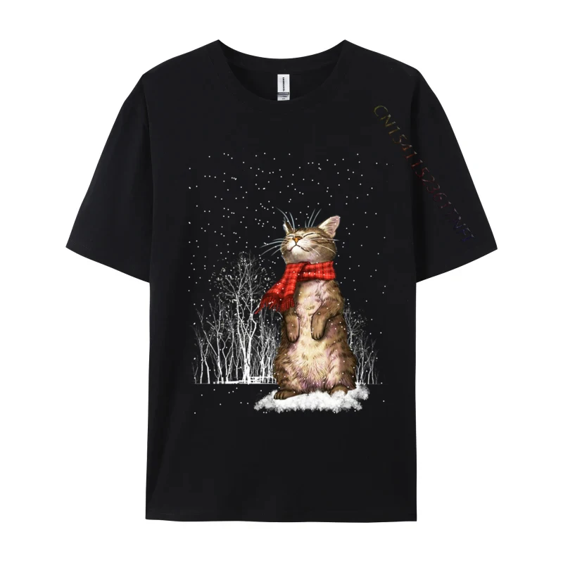 

Meowy Xmas Cats Christmas Snow Kitten Funny For Womans T-Shirts Student Tees 100% Cotton Short Sleeve Comics T Shirt O Neck